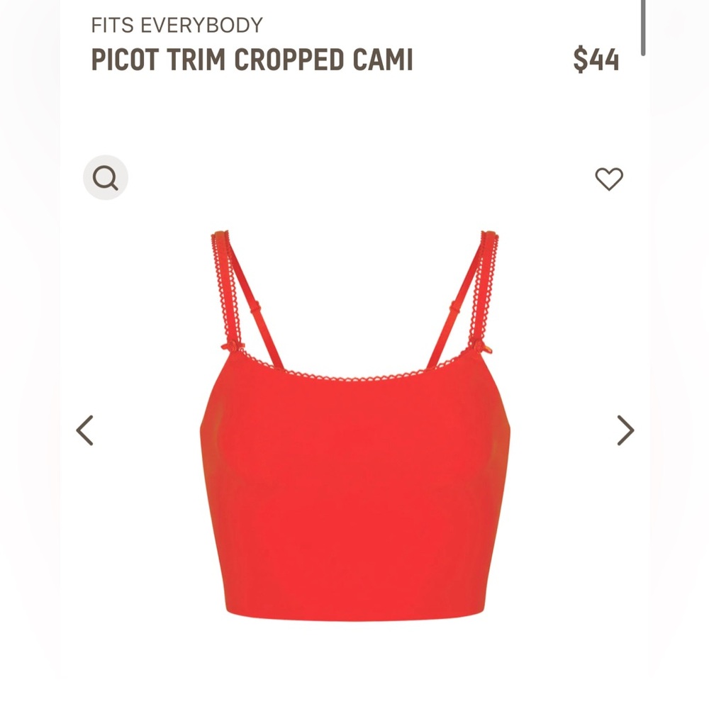 NWT Skims Picot Trim Cropped Cami (Ruby)